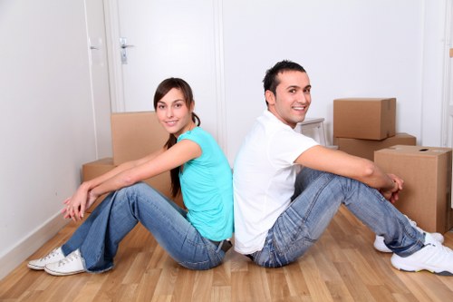 Furniture and boxes being secured inside a moving van for a Shooters Hill move
