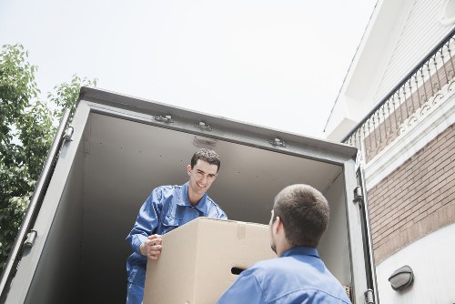 Packed moving boxes ready for a house move in Shooters Hill